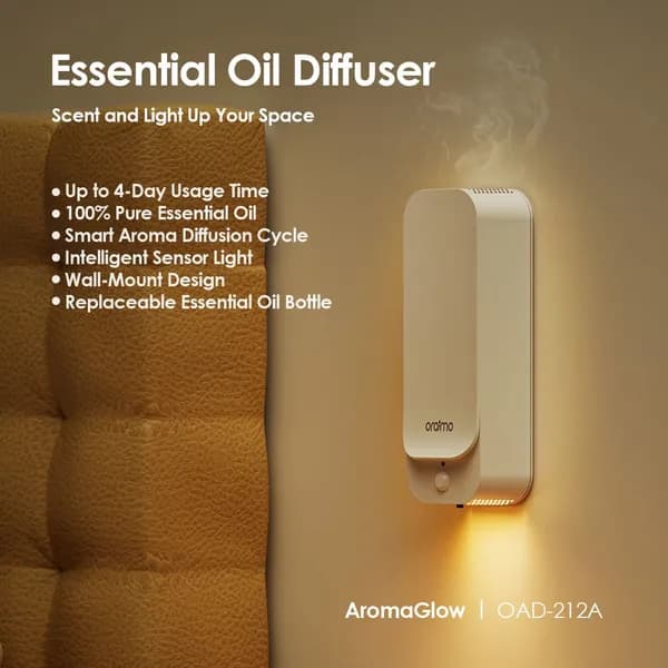 0raimo AromaGlow Waterless Wall-mounted Aromatherapy Diffuser 4