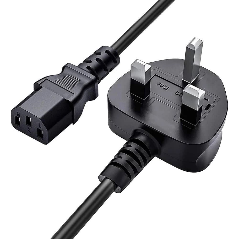Kettle Power Cable for Desktops and Monitors, UK 3-Pin to C13 1