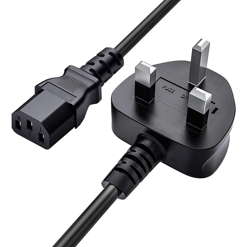 Kettle Power Cable for Desktops and Monitors, UK 3-Pin to C13