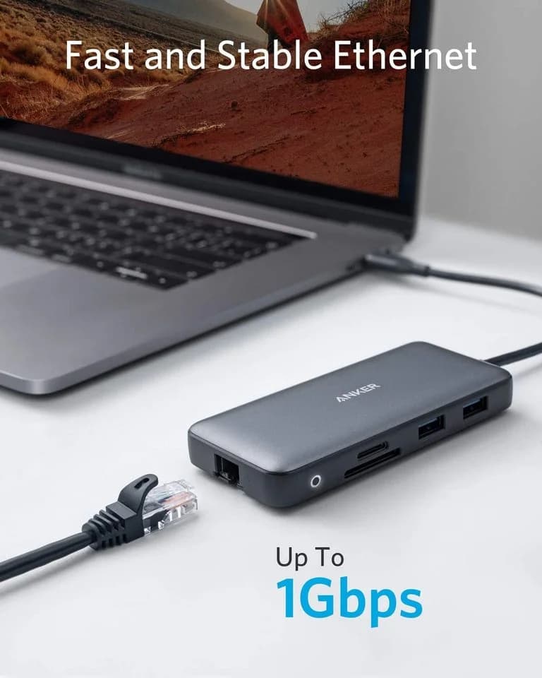 Anker Laptop Docking Station Dual Monitor, 8-in-1 USB C Hub 4